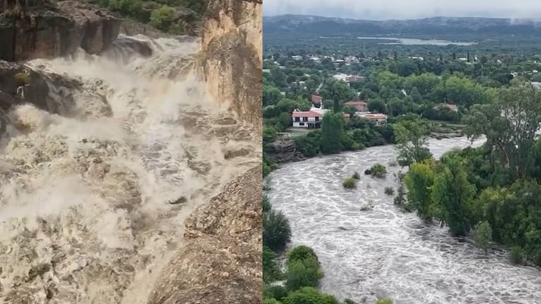 Crecida en el Río Mina Clavero (Gentileza Conociendo Traslasierra)