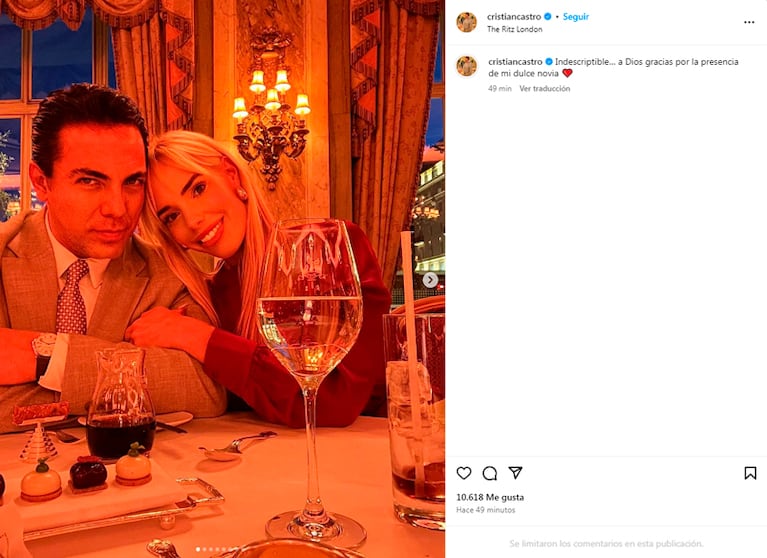 Cristian Castro blanqueó su nueva novia después de la escandalosa separación con la cordobesa Mariela Sánchez