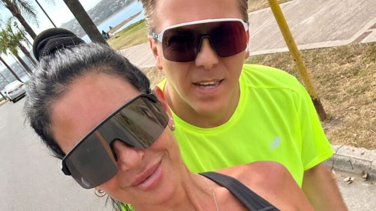 Cristian Castro entrenando con su novia Mariela Sánchez en Carlos Paz.