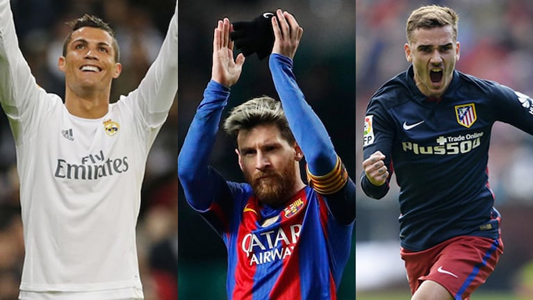Cristiano, Messi y Griezmann, los finalistas.