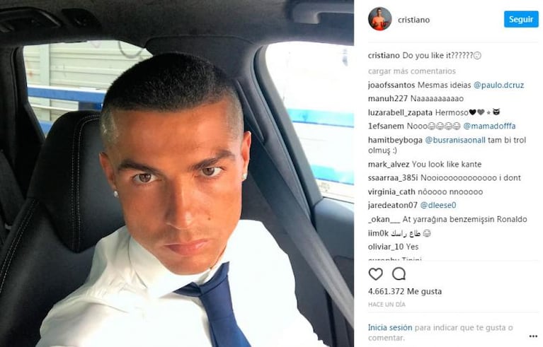 Cristiano Ronaldo celebró el triunfo del Real con nuevo look