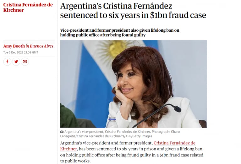 Cristina Kirchner condenada: la cobertura de los medios internacionales