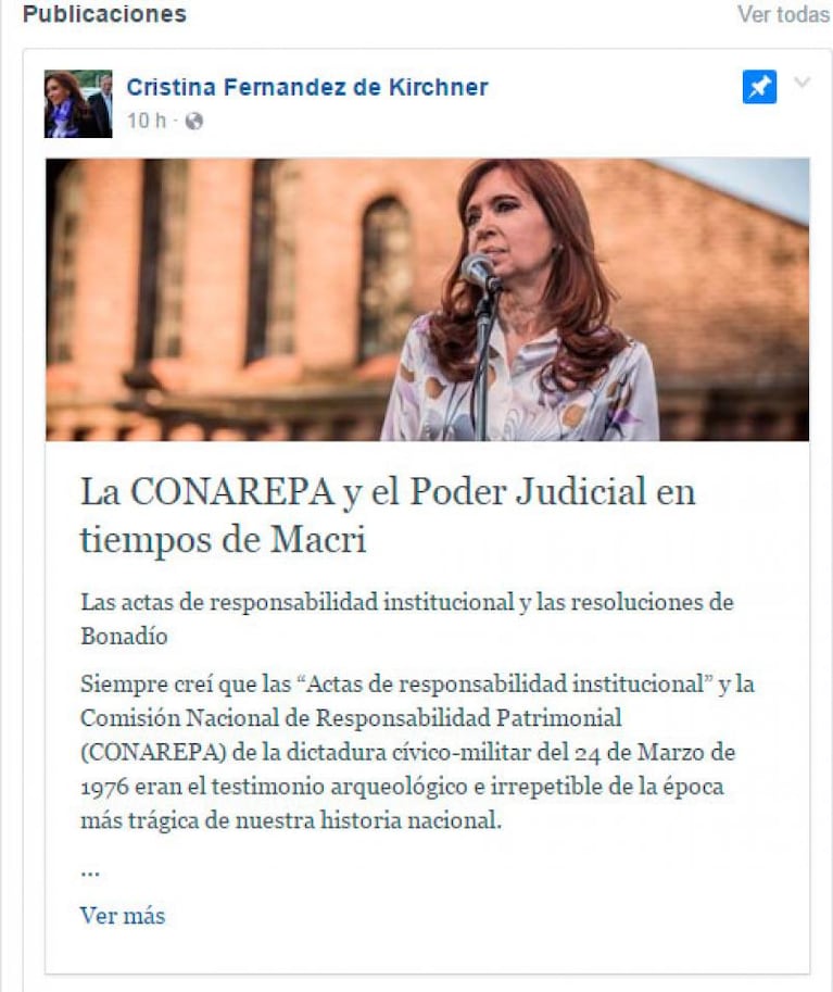 Cristina Kirchner, el juez Bonadio y la dictadura