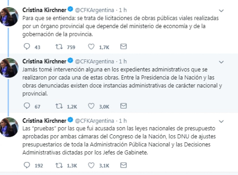 Cristina Kirchner en el banquillo: “Se trata de un nuevo acto de persecución”