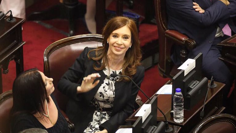 Cristina Kirchner, en el comienzo de la sesión.