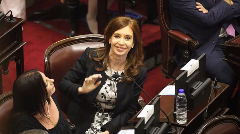 Cristina Kirchner, en el comienzo de la sesión.