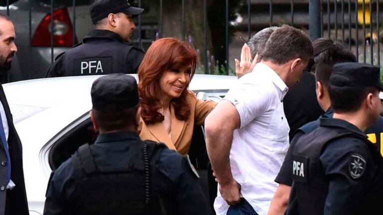 Cristina Kirchner en los tribunales de Comodoro Py.