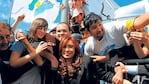 Cristina Kirchner junto a integrantes de La Cámpora.