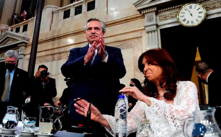 Cristina Kirchner no aplaudió el anuncio de los avances con el FMI.