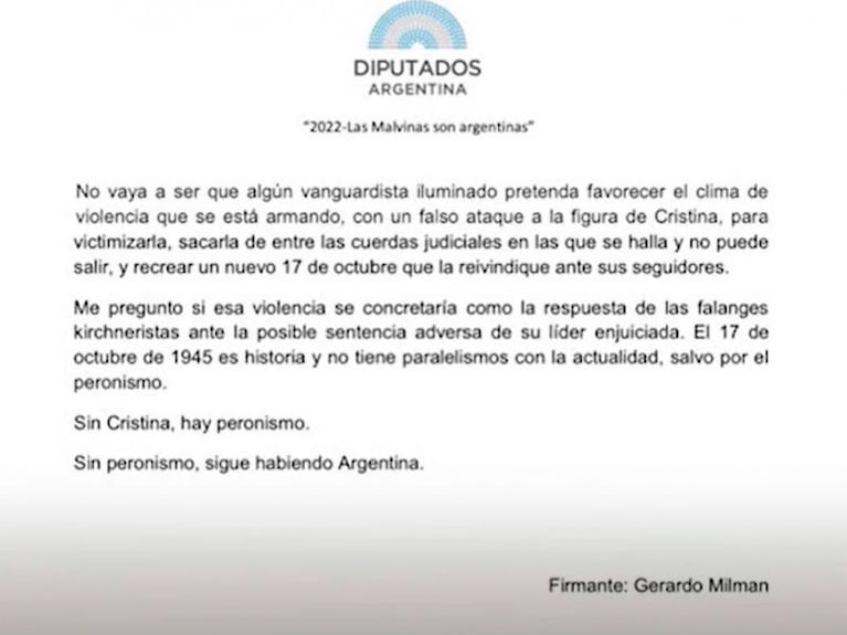 Cristina Kirchner vinculó a un diputado del PRO con el atentado y recusará a la jueza