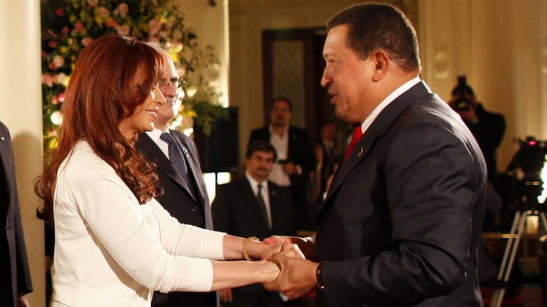 Cristina Kirchner y Hugo Chávez cuando ambos eran Presidentes.