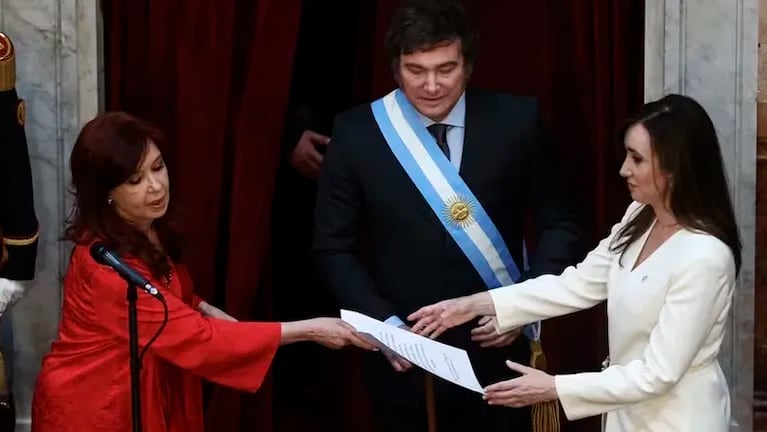 Cristina Kirchner y Victoria Villarruel el día del traspaso de mando a Javier Milei.