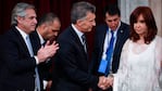 Cristina no quiso mirar a Macri. Foto: AFP.