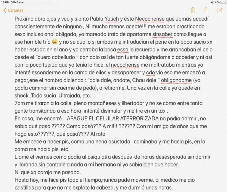 Crudo relato: Natacha Jaitt denunció que fue violada por un director de cine y su amigo