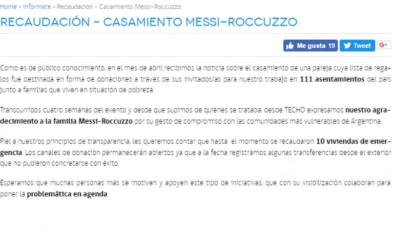 ¿Cuánto donaron los famosos en la boda de Messi-Roccuzzo?