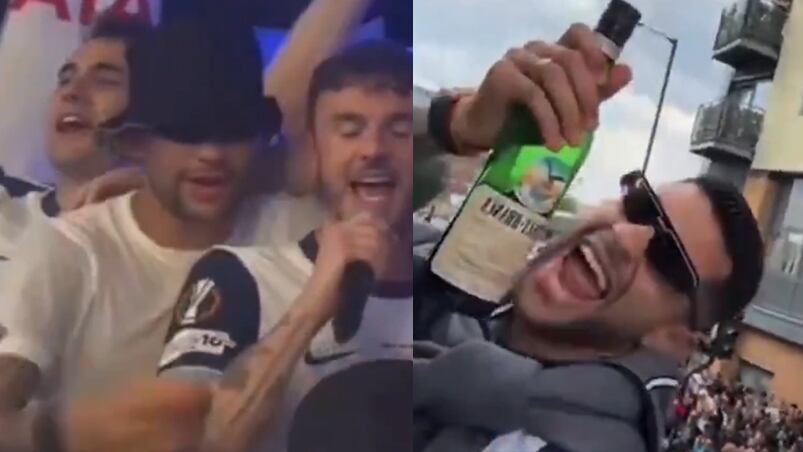 Cuti Romero festejó la conquista de la Europa League con el Tottenham.