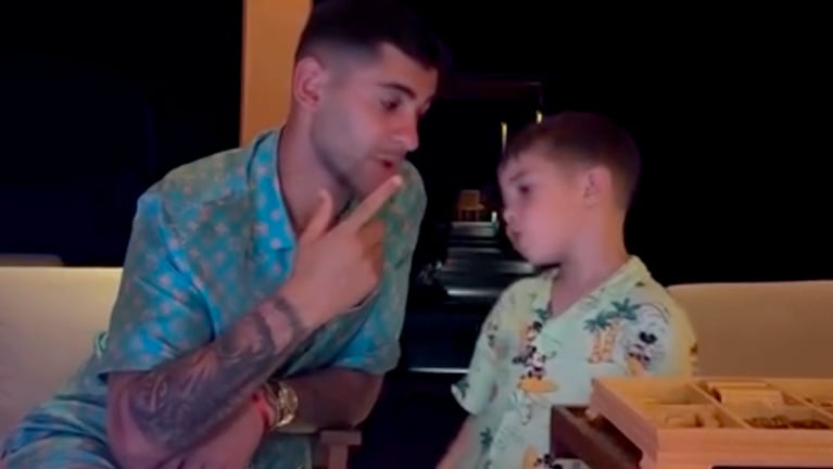 Cuti Romero y un tierno cruce con su hijo durante las vacaciones.