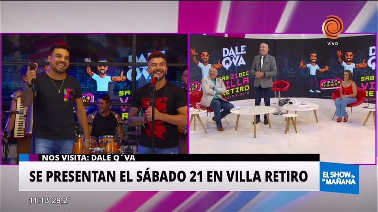 Dale Q' Va presentó nuevas canciones en el Show