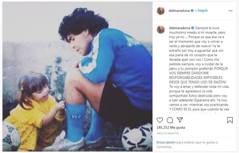 Dalma despidió a Maradona: su conmovedora carta