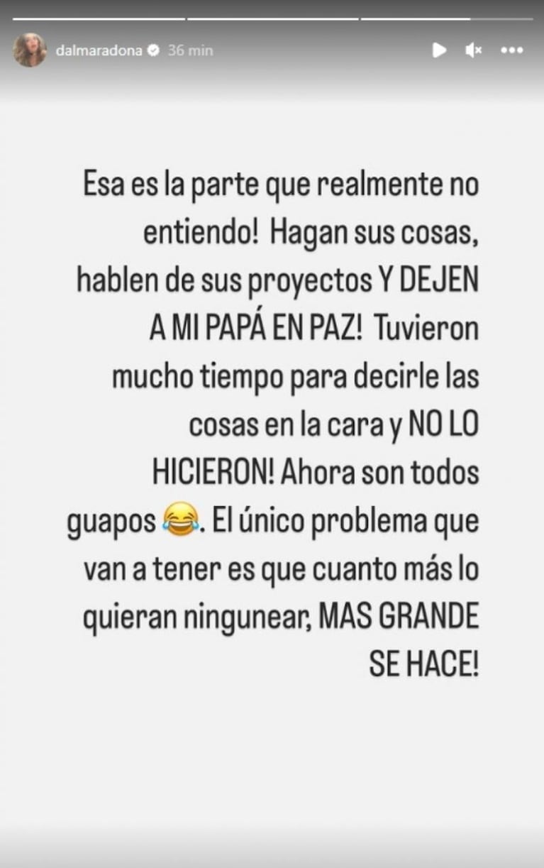 Dalma y Gianinna Maradona fulminaron a Macri por sus dichos contra Diego