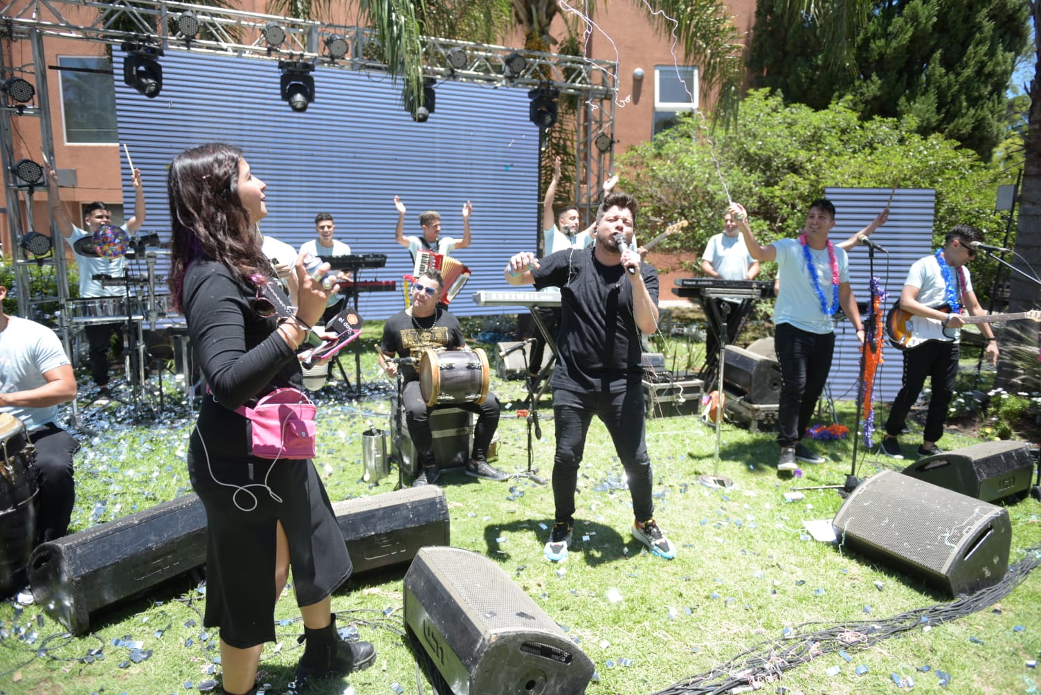 Damián se sumó a los festejos del sitio de cuarteto de Córdoba. Foto: Lucio Casalla / ElDoce.tv.