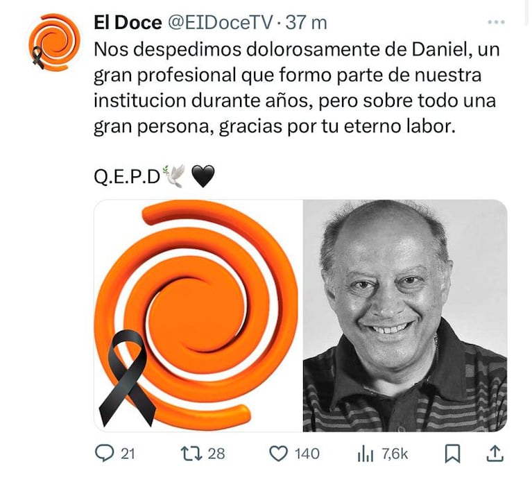 Daniel "La Vaca" Potenza, periodista de El Doce, víctima de una grave noticia falsa