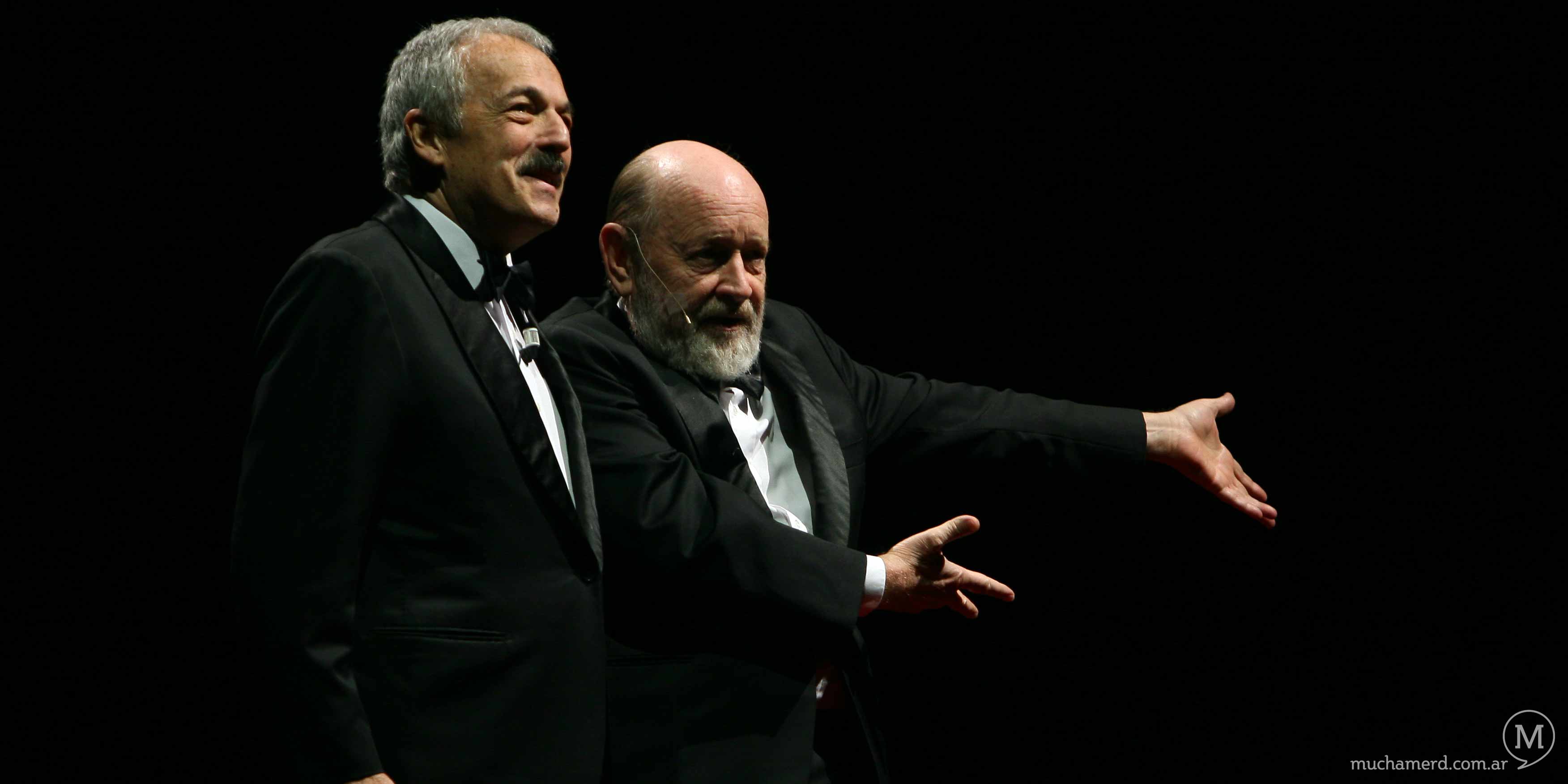 Daniel Rabinovich junto a su gran compañero Marcos Mundstock en el escenario.