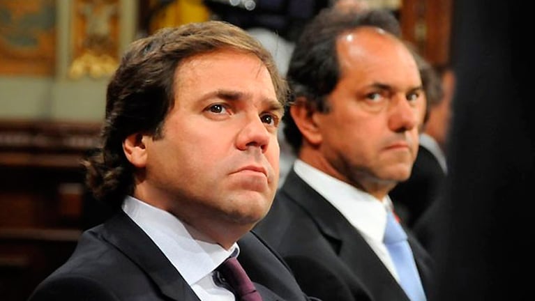 Daniel Scioli y su mano derecha, Alberto Pérez. 