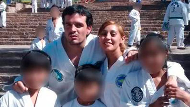 Daniel Zalazar y Claudia Arias, cuando compartían la pasión por las artes marciales.