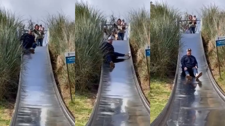 Darío Barassi protagonizó un blooper en un parque acuático de Uruguay.