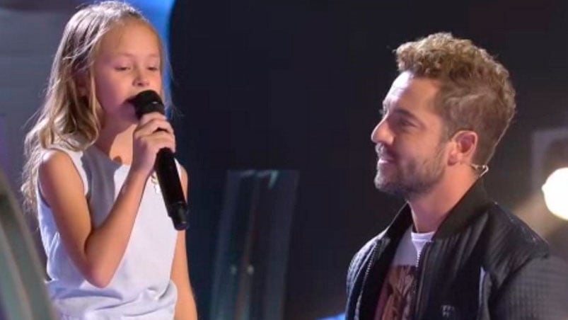 David Bisbal cantó con una participante de La Voz Kids España. 