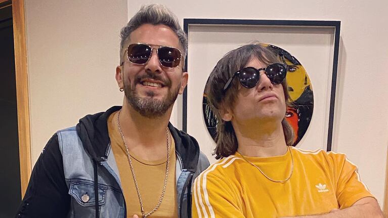 David Ortiz y Levinton en el estudio.