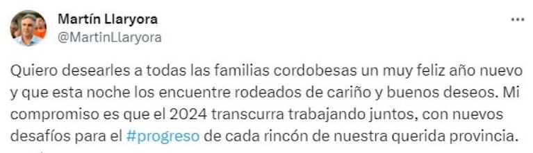 De Llaryora a Bullrich, los deseos de los polticos para el 2024