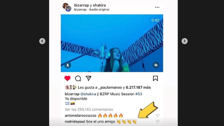 De Paul felicitó a Bizarrap por su tema con Shakira, lo cruzaron en redes y borró su comentario