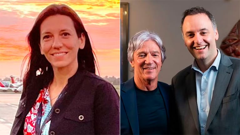 De un lado Vanesa Tossi; del otro, Marcelo Grandio con Manuel Adorni.