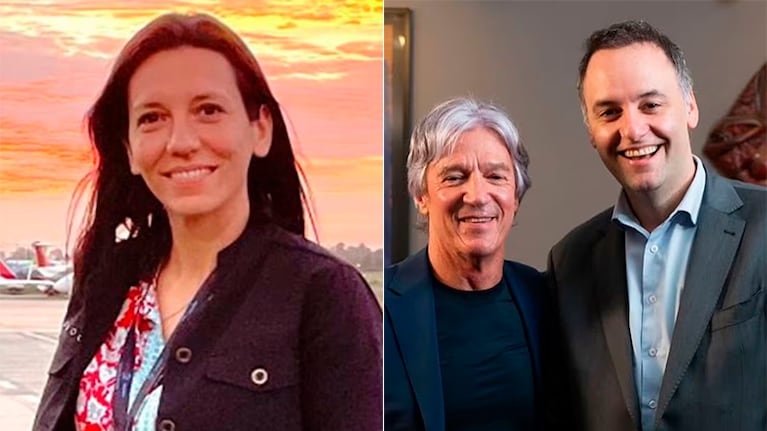 De un lado Vanesa Tossi; del otro, Marcelo Grandio con Manuel Adorni.