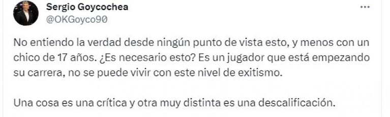 De Valencia a Schwartzman: el apoyo a Florentín por los insultos en las redes