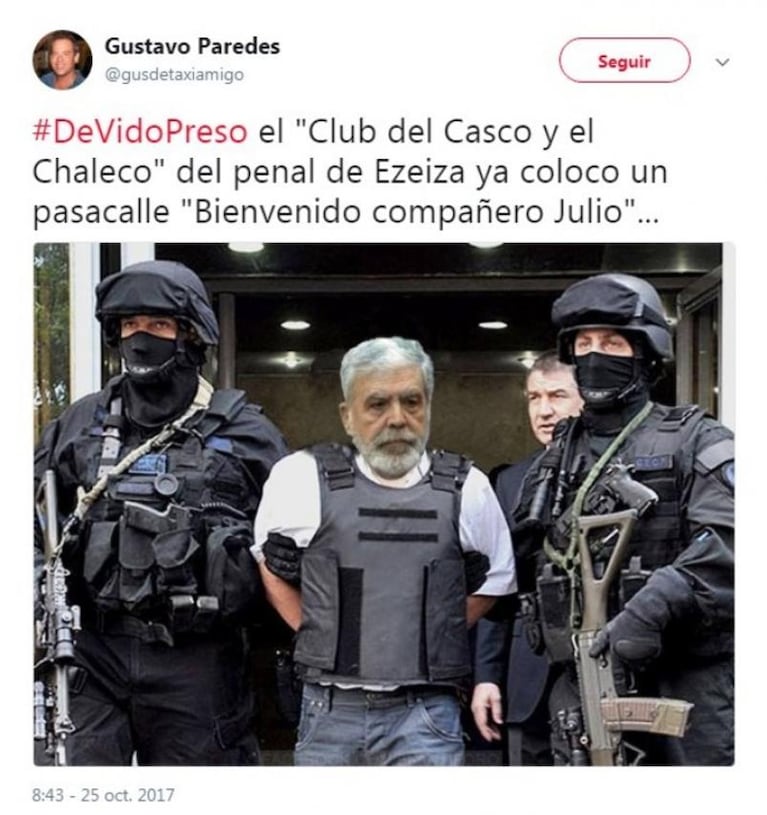 De Vido perdió los fueros, fue detenido y estallaron los memes