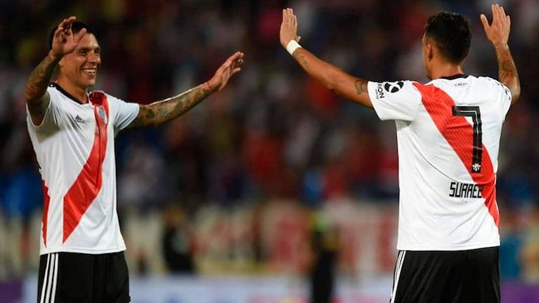 Debut soñado: con un gol de Matías Suárez, River le ganó 4-0 a Godoy Cruz por la Superliga