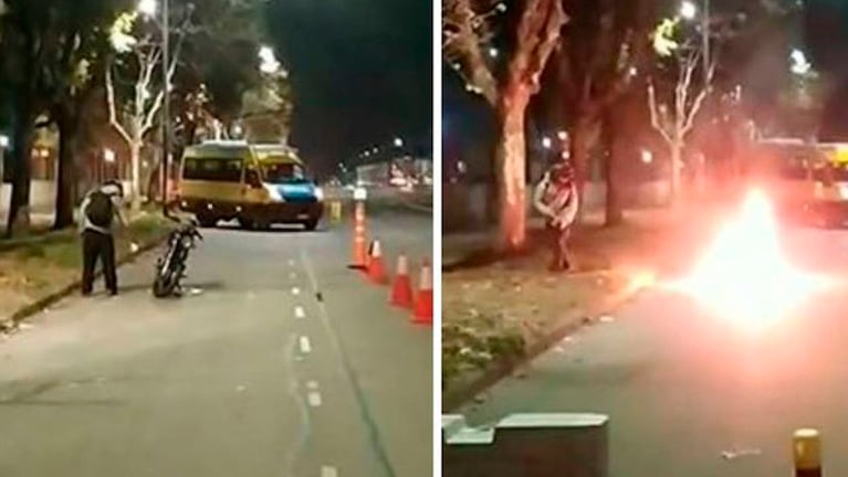 Decidió quemar el vehículo antes que se lo quitaran los agentes de tránsito.