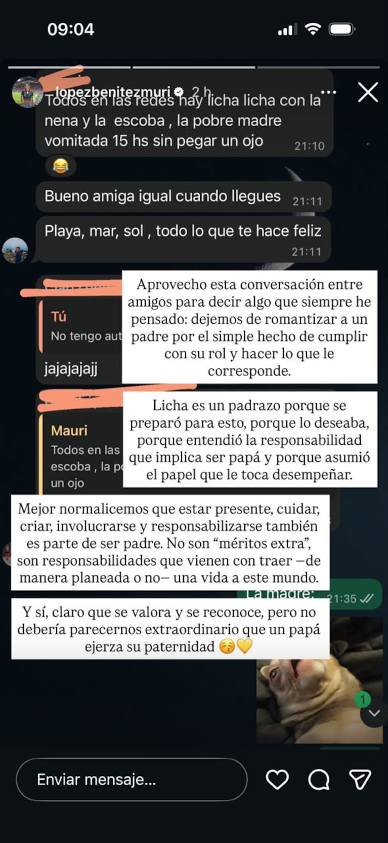 “Dejemos de romantizar”: la reflexión de la esposa de Licha Martínez tras el video viral barriendo con su hija