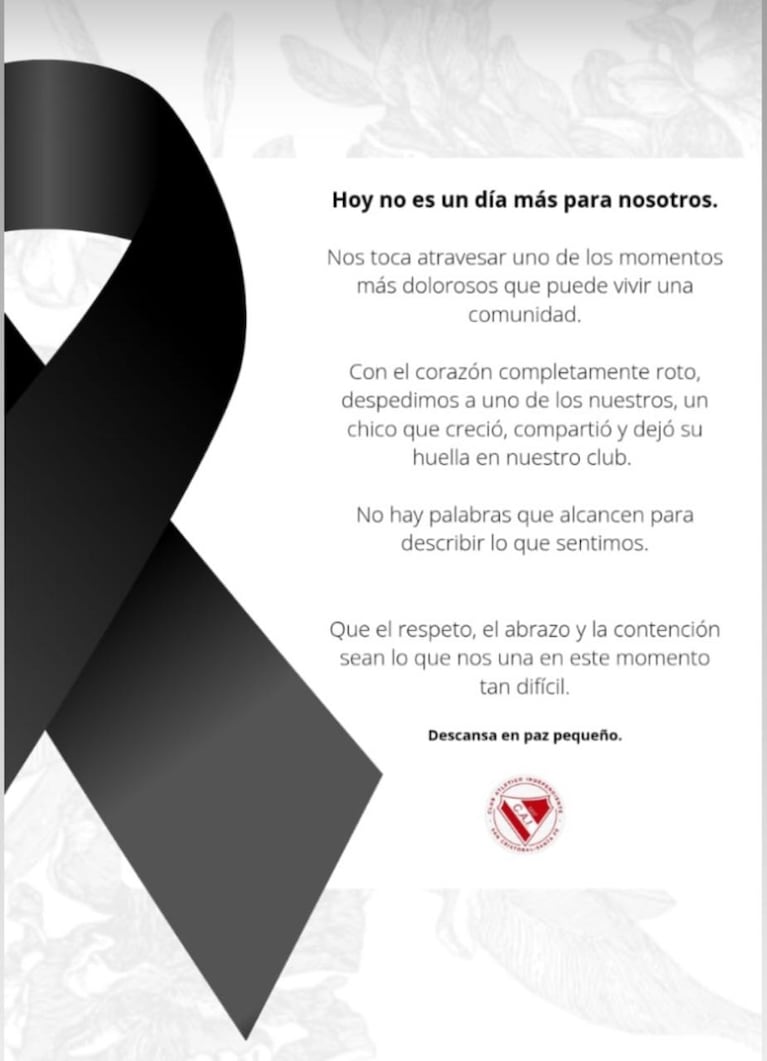 “Dejó su huella”: el desgarrador mensaje del club en el que jugaba chico asesinado en la escuela