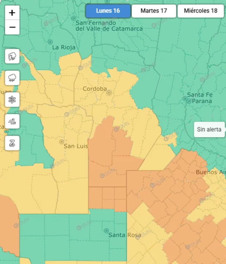 Del calorcito a las tormentas fuertes: las zonas de Córdoba que están bajo alerta