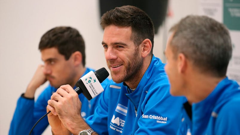 Del Potro, en la conferencia de prensa en Zagreb.