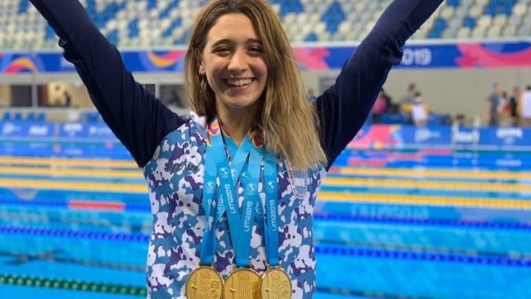 Delfi ganó tres medallas doradas en los Panamericanos de Lima 2019.