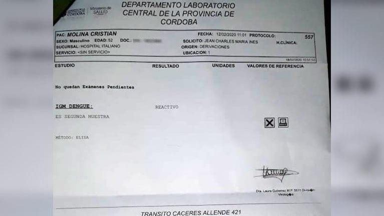 Dengue autóctono positivo en Unquillo: “Sentí que no volvería a ver a mi hijo”