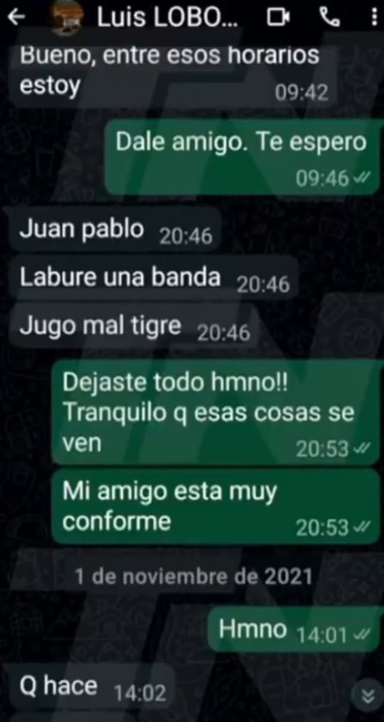Denuncian arreglo de partidos tras la filtración de chats de un árbitro con el ex mano derecha de Toviggino