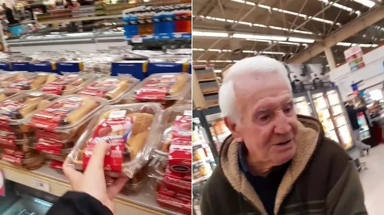 Desafió a sus abuelos que le compran de todo en el supermercado y su reacción se hizo viral