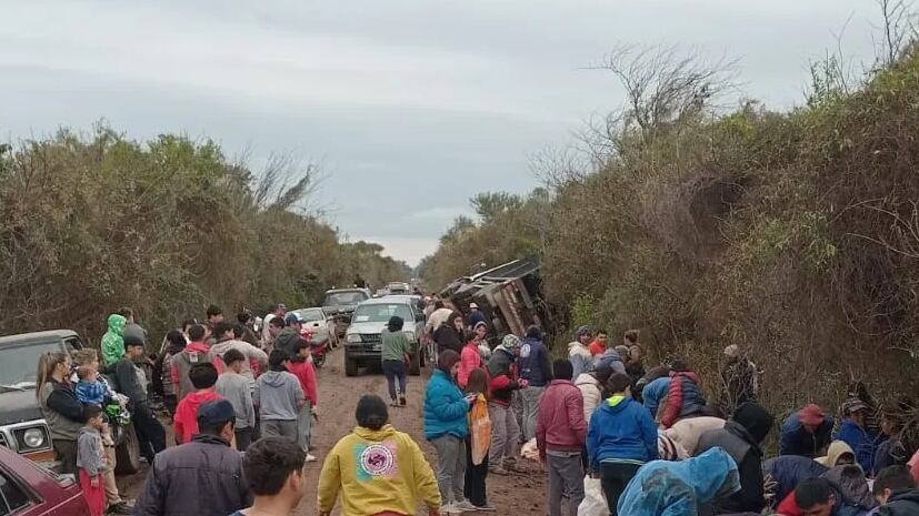 Descontrol total en un camino rural de Morteros.