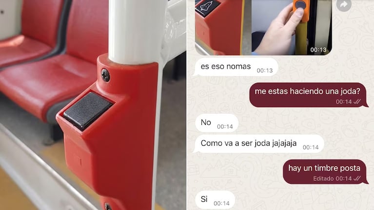 Descubrió que los colectivos tienen timbre para avisar dónde bajar y se hizo viral: el desopilante chat